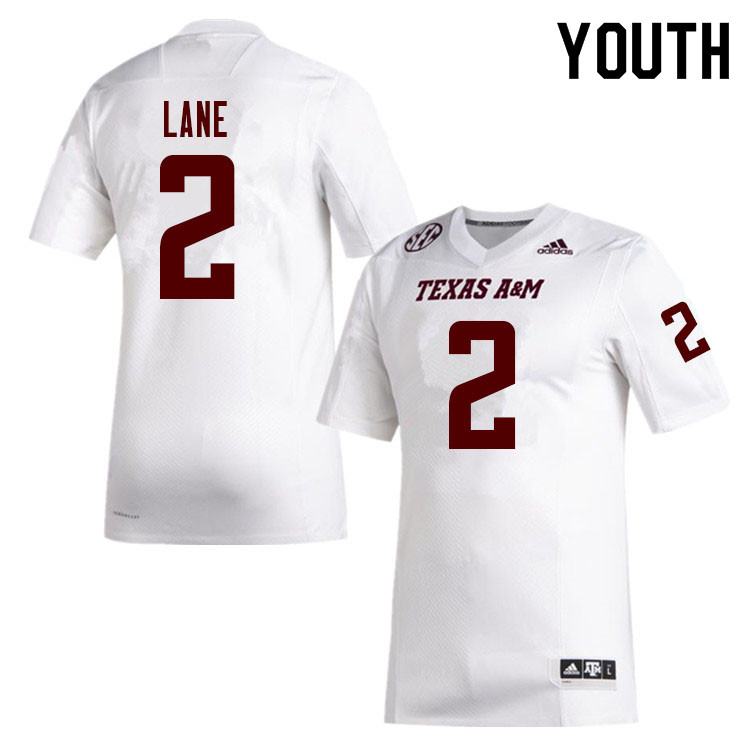 Youth #2 Chase Lane Texas A&M Aggies College Football Jerseys Sale-White - Click Image to Close